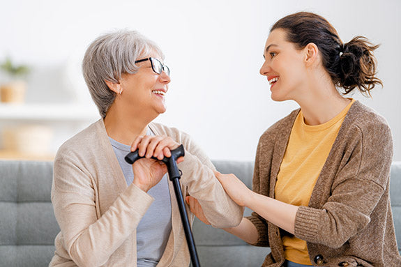 Daughter helping mother feel safe at home