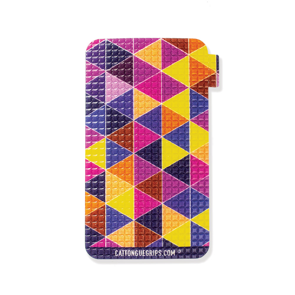Graphic triangle cell phone grip for all your devices