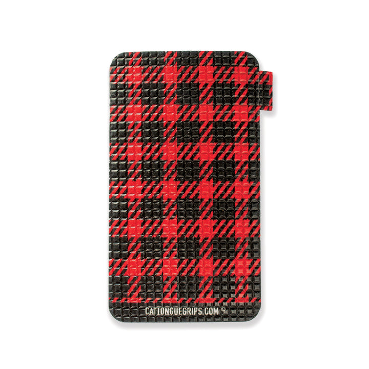Red plaid cell phone grip for your mobile device
