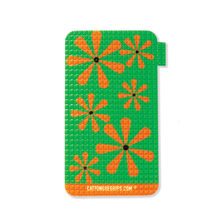 Green and orange retro inspired cell phone grip